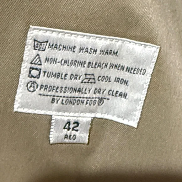 London Fog heavy Tan Men's Trench vintage Coat Sz 42